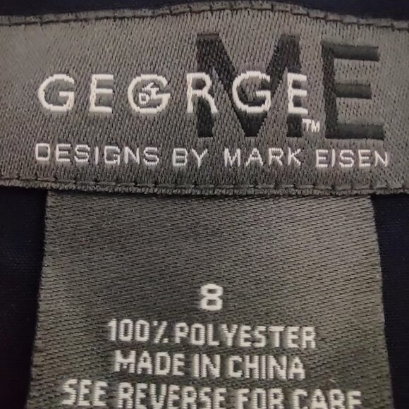 GEORGE BY MARK EISEN RASPBERRY BLACK GRAY SLEEVELESS DRESS WOMEN'S SIZE 8 - Picture 9 of 12